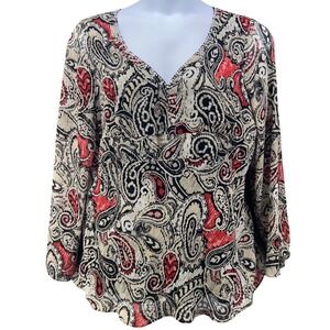 Bob Mackie Vintage y2K‎ Tunic Blouse Gray 18